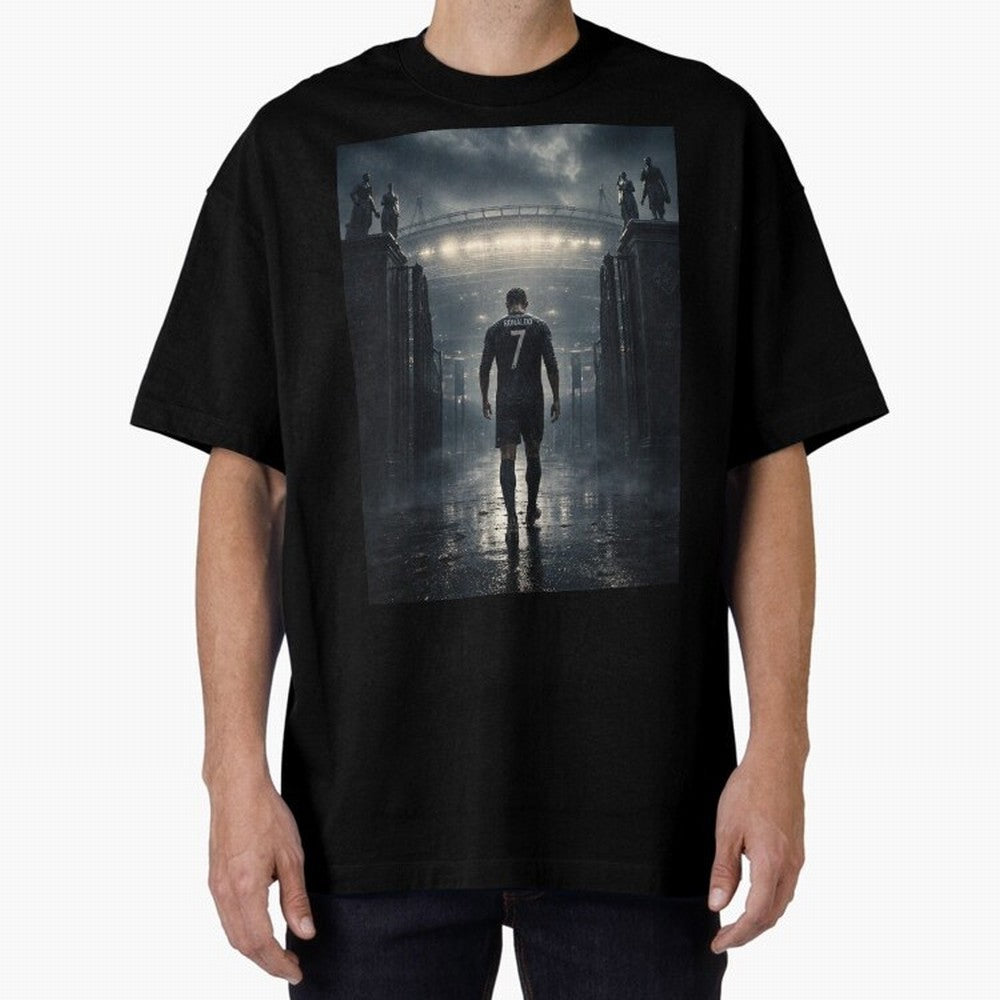 CR7 Entering a Stadium Legend Oversized T-Shirt Relive the Noise and Pride of the FIFA World Cup 2026 USA Canada Mexico Journey through Cristiano Ronaldo Highlights, Netherlands Pride, Sports Nostalgia, International Competition, Famous Players and