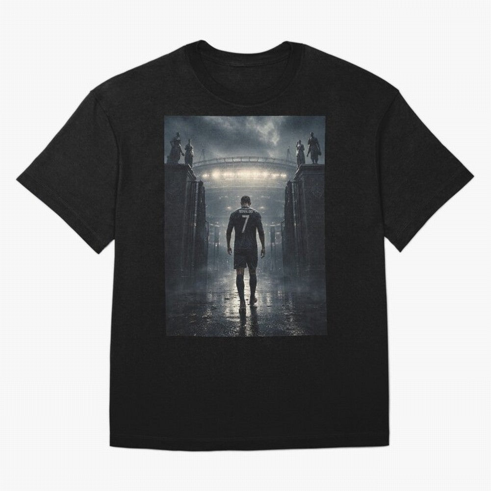 CR7 Entering a Stadium Legend Oversized T-Shirt Relive the Noise and Pride of the FIFA World Cup 2026 USA Canada Mexico Journey through Cristiano Ronaldo Highlights, Netherlands Pride, Sports Nostalgia, International Competition, Famous Players and