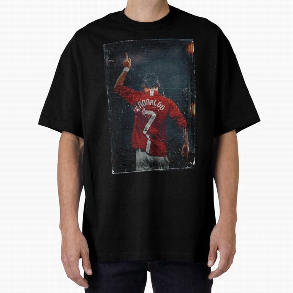 Cristiano Ronaldo Vintage Oversized T-Shirt Bring Trophy Dreams to FIFA World Cup 2026 Group Stage Spirit, Centered on Brazil, Portugal and Argentina, Haaland, Vintage Soccer Flavor, Modern Football Stars, National Flags and Final Night Emotion;