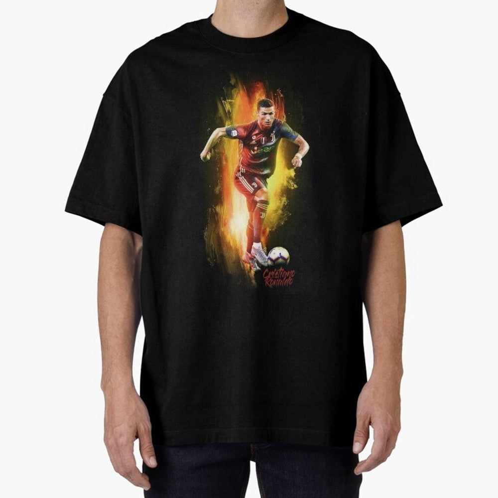 Ronaldo Wallpaper Oversized T-Shirt Turn Up for Global Football Passion for FIFA World Cup 2026 USA Canada Mexico, Made for Neymar, Haaland and Cristiano Ronaldo, Argentina, Worldwide Fan Energy, Dramatic Goals, Stadium Lights and Championship