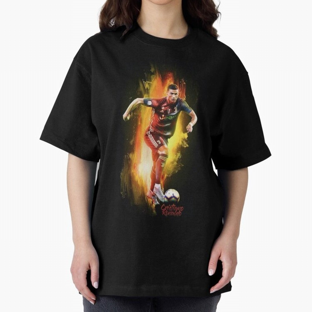 Ronaldo Wallpaper Oversized T-Shirt Turn Up for Global Football Passion for FIFA World Cup 2026 USA Canada Mexico, Made for Neymar, Haaland and Cristiano Ronaldo, Argentina, Worldwide Fan Energy, Dramatic Goals, Stadium Lights and Championship