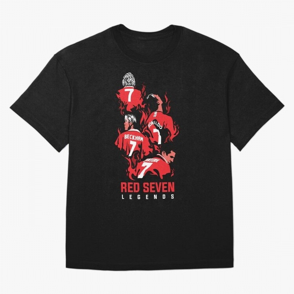 The Red Seven - Man Utd Oversized T-Shirt Make Every Kick Count in Global Football Passion for FIFA World Cup 2026 Group Stage, Celebrating CR7, England, France and Netherlands, Global Supporter Spirit, Legendary Goals, National Colors and
