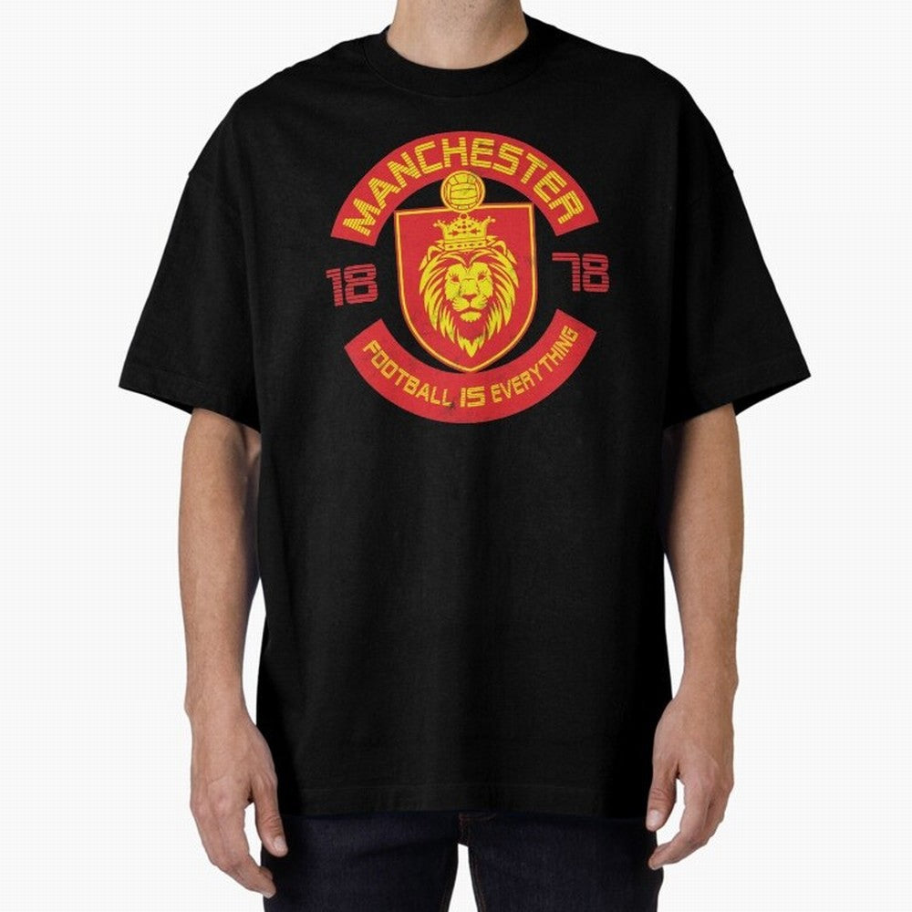 Football Is Everything - Manchester Squad Retro Oversized T-Shirt Celebrate the Magic of the FIFA World Cup 2026 Journey through Cristiano Ronaldo Highlights, England and Germany Pride, Retro Football Energy, Iconic Rivalries, Trophy Chase Drama