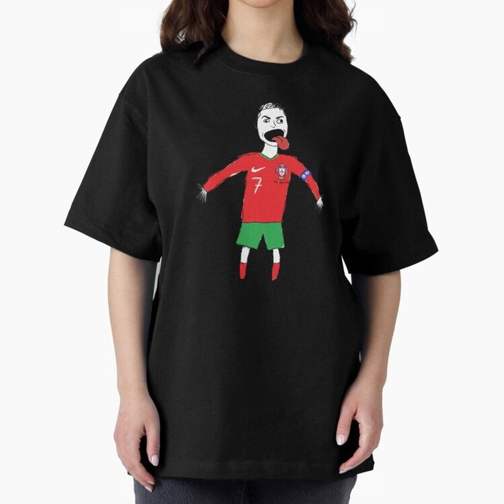 Badly Drawn Ronaldo Oversized T-Shirt Bring Legendary Rivalry Energy to FIFA World Cup 2026 Group Stage for Fans of Cristiano Ronaldo and Portugal, Spain and Germany, Bringing Match Day Excitement, Supporter Culture, Golden Goals and Global