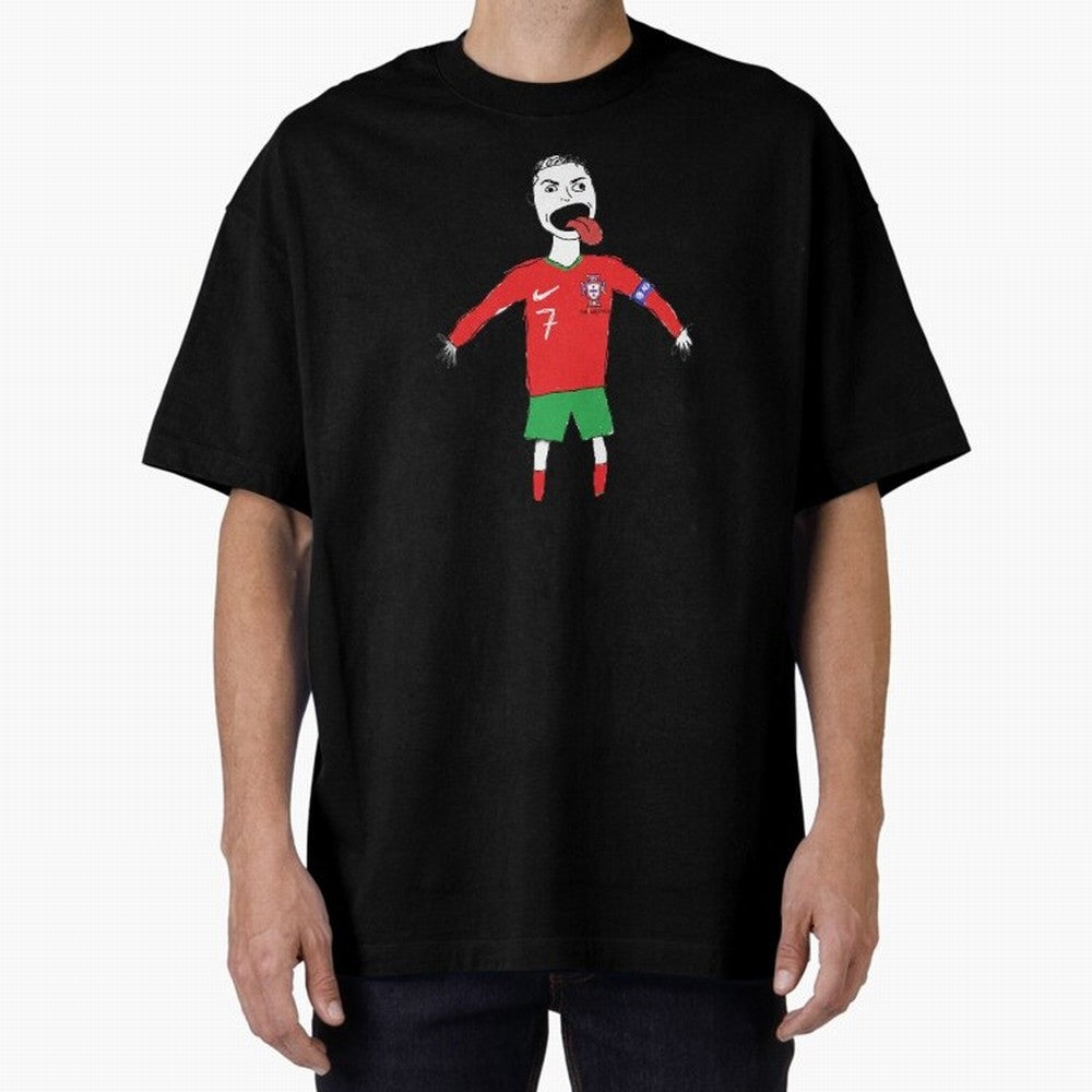 Badly Drawn Ronaldo Oversized T-Shirt Bring Legendary Rivalry Energy to FIFA World Cup 2026 Group Stage for Fans of Cristiano Ronaldo and Portugal, Spain and Germany, Bringing Match Day Excitement, Supporter Culture, Golden Goals and Global