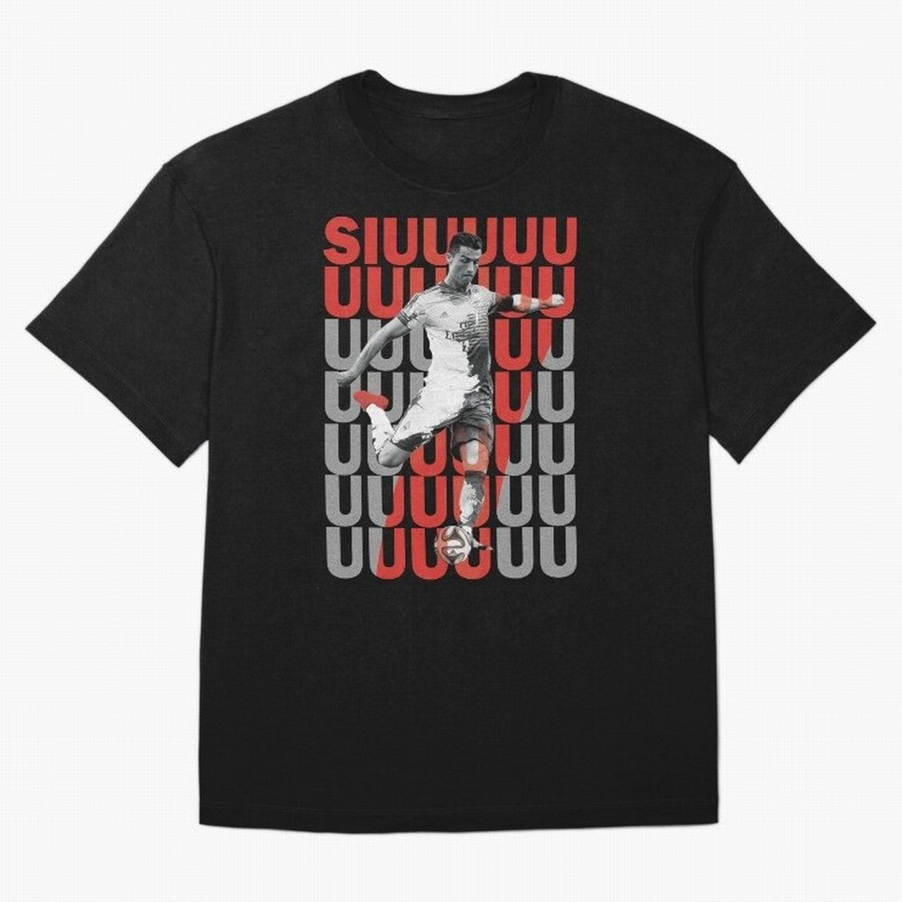 Siuuuuuu Cristiano Ronaldo Oversized T-Shirt Build FIFA World Cup 2026 Group Stage for Fans of Messi, Neymar and Mbappe and Argentina, Bringing Championship Spirit, Famous Goals, Roaring Crowds and International Football Unity; Perfect for Fans,