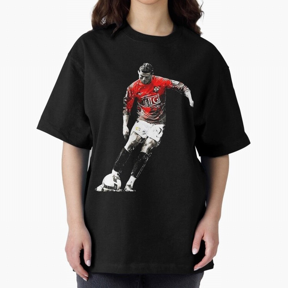 Cristiano Ronaldo Manchester 2008 Oversized T-Shirt Live for the Drama of FIFA World Cup 2026 Group Stage for Fans of Cristiano Ronaldo, Haaland and CR7 and France, Bringing Retro Football Energy, Iconic Rivalries, Trophy Chase Drama and Stadium