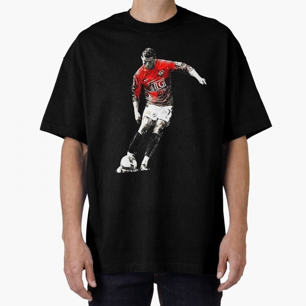 Cristiano Ronaldo Manchester 2008 Oversized T-Shirt Live for the Drama of FIFA World Cup 2026 Group Stage for Fans of Cristiano Ronaldo, Haaland and CR7 and France, Bringing Retro Football Energy, Iconic Rivalries, Trophy Chase Drama and Stadium