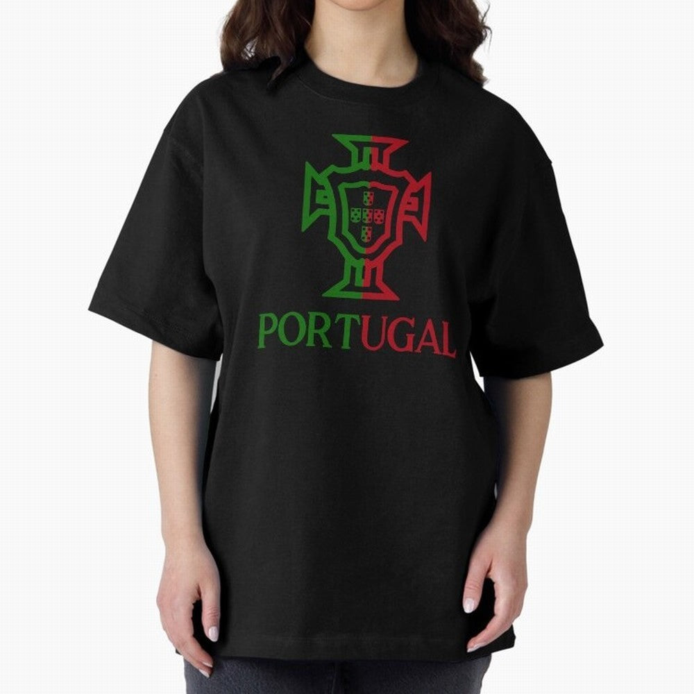 Portugal Tuga Oversized T-Shirt Feel the Trophy Chase of FIFA World Cup 2026 for Fans of Neymar, Haaland and Cristiano Ronaldo and Netherlands, Bringing Vintage Soccer Flavor, Modern Football Stars, National Flags and Final Night Emotion; Great for