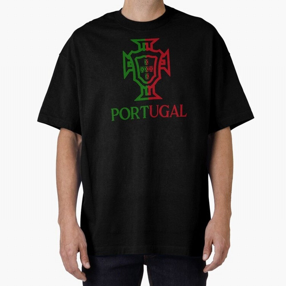Portugal Tuga Oversized T-Shirt Feel the Trophy Chase of FIFA World Cup 2026 for Fans of Neymar, Haaland and Cristiano Ronaldo and Netherlands, Bringing Vintage Soccer Flavor, Modern Football Stars, National Flags and Final Night Emotion; Great for