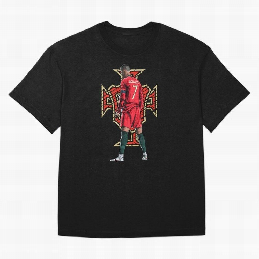 Cristiano Ronaldo Portugal Logo Oversized T-Shirt Bring a Vintage Feel to FIFA World Cup 2026 for Fans of Neymar, Haaland and Cristiano Ronaldo and Portugal, Spain and Germany, Bringing Stadium Chants, National Pride, Trophy Dreams and