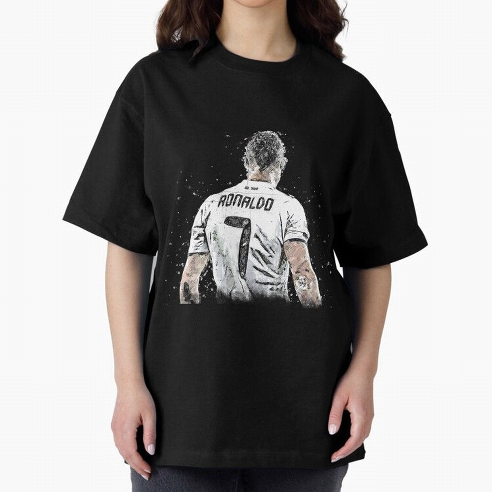 Cristiano ronaldo back Oversized T-Shirt Represent the Passion of Global Football Passion for FIFA World Cup 2026 Group Stage, Driven by Neymar, Haaland and Cristiano Ronaldo, France and Portugal, Fan Favorite Moments, National Team Passion, Big