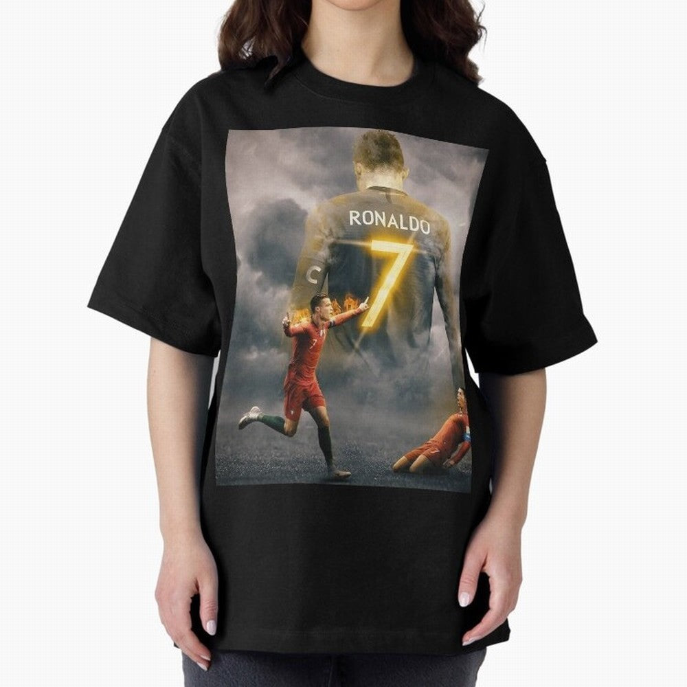 Aesthetic ronaldo poster Oversized T-Shirt Make Memories around FIFA World Cup 2026 USA Canada Mexico Spirit, Celebrating England, Messi, Neymar and Mbappe, Football Passion, Legendary Performances, Festival Vibes and Supporter Community; Ideal for