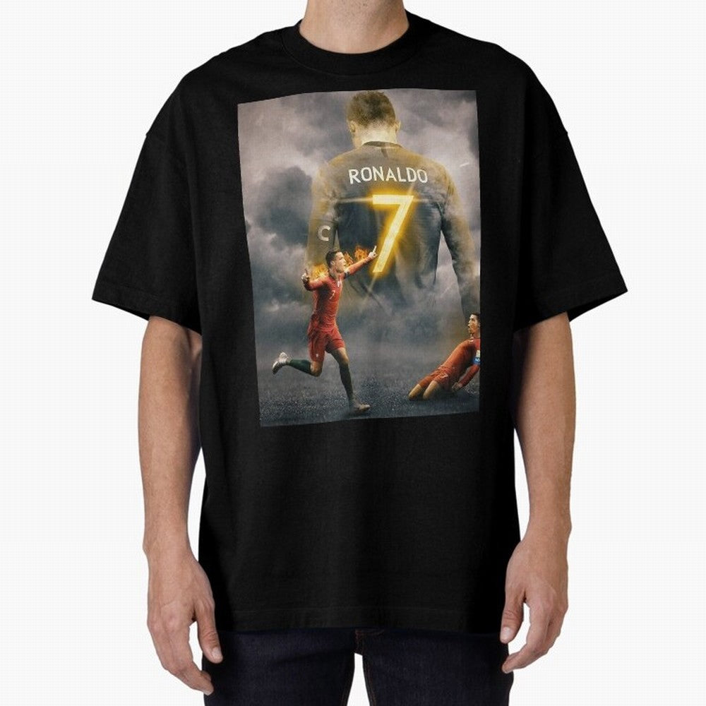 Aesthetic ronaldo poster Oversized T-Shirt Make Memories around FIFA World Cup 2026 USA Canada Mexico Spirit, Celebrating England, Messi, Neymar and Mbappe, Football Passion, Legendary Performances, Festival Vibes and Supporter Community; Ideal for