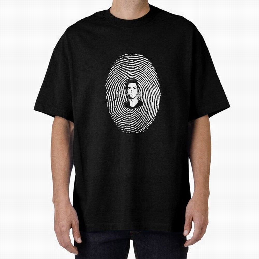 Cristiano Ronaldo fingerprint Oversized T-Shirt Bring Stadium Energy to FIFA World Cup 2026 for Fans of Messi, CR7 and Mbappe and England, France and Netherlands, Bringing Goal Celebration Energy, Supporter Heritage, Football Icons and Worldwide
