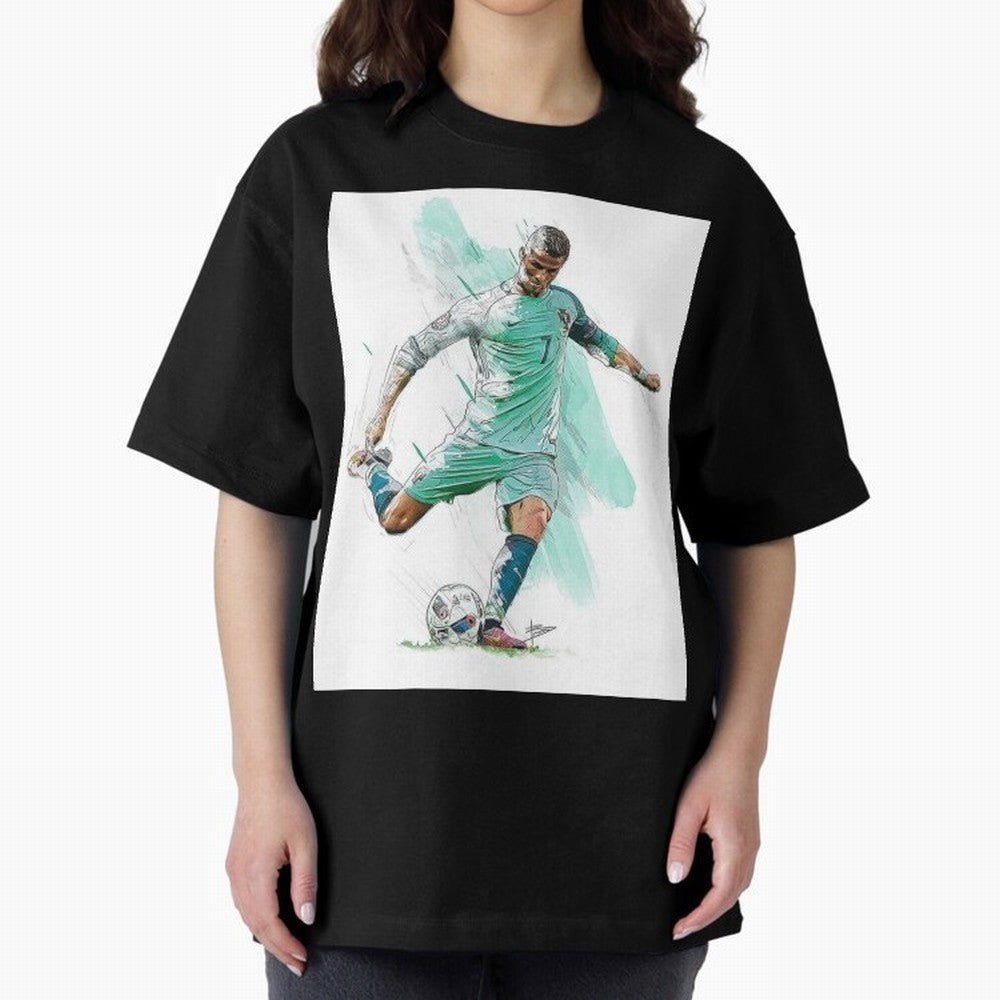 Cristiano ronaldo 7 Oversized T-Shirt Celebrate Football Heritage in Global Football Passion for FIFA World Cup 2026 USA Canada Mexico, Inspired by Neymar, England and Germany, Classic Soccer Heritage, Championship Pressure, Fan Loyalty and