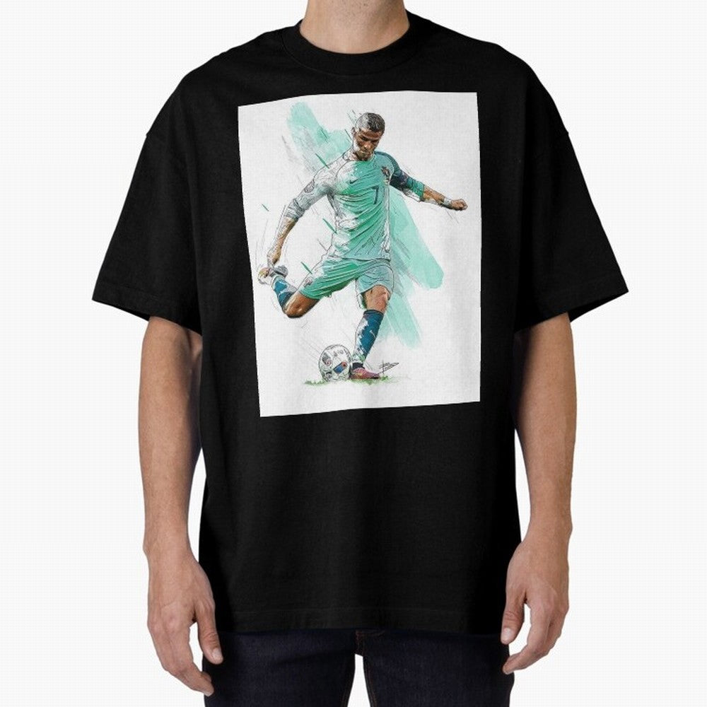 Cristiano ronaldo 7 Oversized T-Shirt Celebrate Football Heritage in Global Football Passion for FIFA World Cup 2026 USA Canada Mexico, Inspired by Neymar, England and Germany, Classic Soccer Heritage, Championship Pressure, Fan Loyalty and