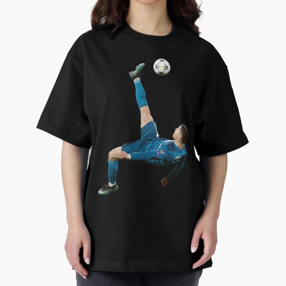 CRISTIANO RONALDO BICYCLE KICK Classic Oversized T-Shirt Support the Legends of FIFA World Cup 2026 Group Stage Capturing Messi, CR7 and Mbappe, Argentina Energy, Champion Mindset, Group Stage Buzz, Knockout Tension and Passionate Fan Culture; Made