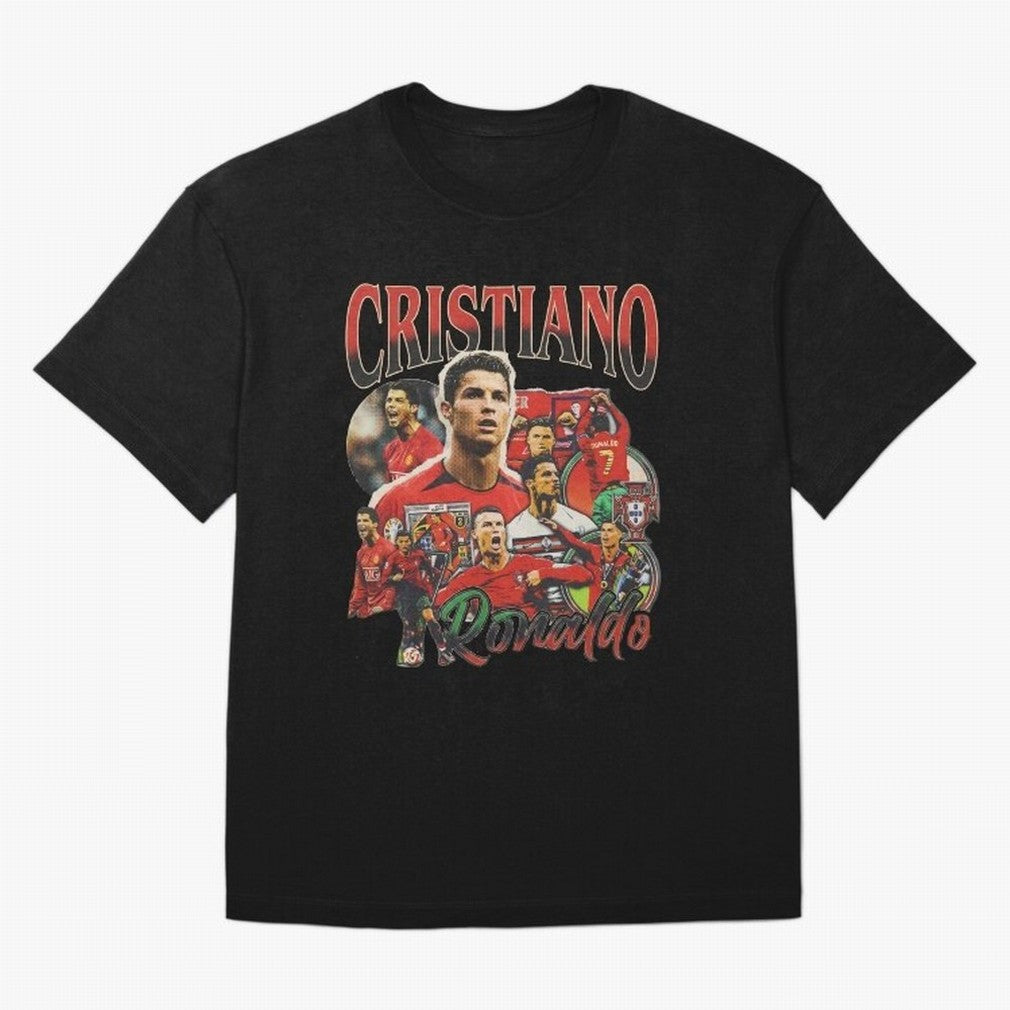 Retro Cristiano Ronaldo Oversized T-Shirt Cheer for FIFA World Cup 2026 USA Canada Mexico Inspired by Messi, CR7 and Mbappe, Brazil, Portugal and Argentina Energy, Football Passion, Legendary Performances, Festival Vibes and Supporter Community;