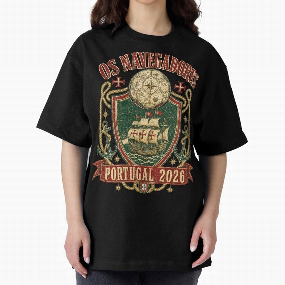 Os Navegadores Portugal 2026 World Cup Soccer T-Shirt Oversized T-Shirt Mark FIFA World Cup 2026 Group Stage Featuring Cristiano Ronaldo, Haaland and CR7, Portugal Energy, Game Day Rituals, Football Legends, Country Pride and the Road to the Final;