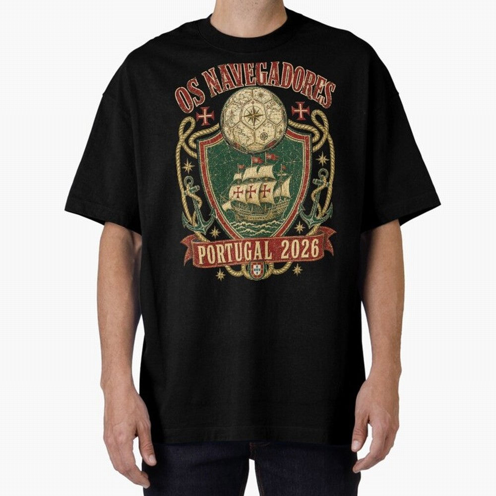 Os Navegadores Portugal 2026 World Cup Soccer T-Shirt Oversized T-Shirt Mark FIFA World Cup 2026 Group Stage Featuring Cristiano Ronaldo, Haaland and CR7, Portugal Energy, Game Day Rituals, Football Legends, Country Pride and the Road to the Final;