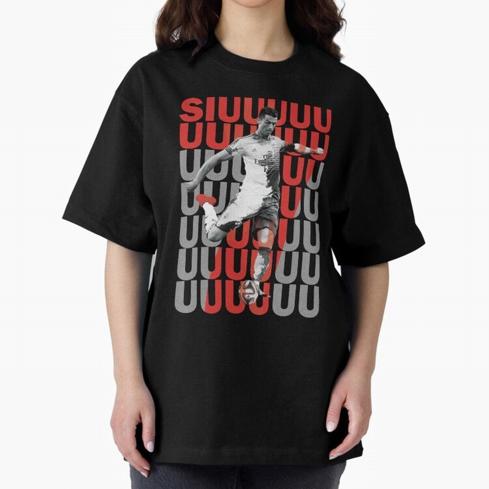 Siuuuuuu Cristiano Ronaldo Oversized T-Shirt Feel the Heartbeat of Global Football Passion for FIFA World Cup 2026 Group Stage, Made for CR7 and Messi, Netherlands, Championship Spirit, Famous Goals, Roaring Crowds and International Football Unity;