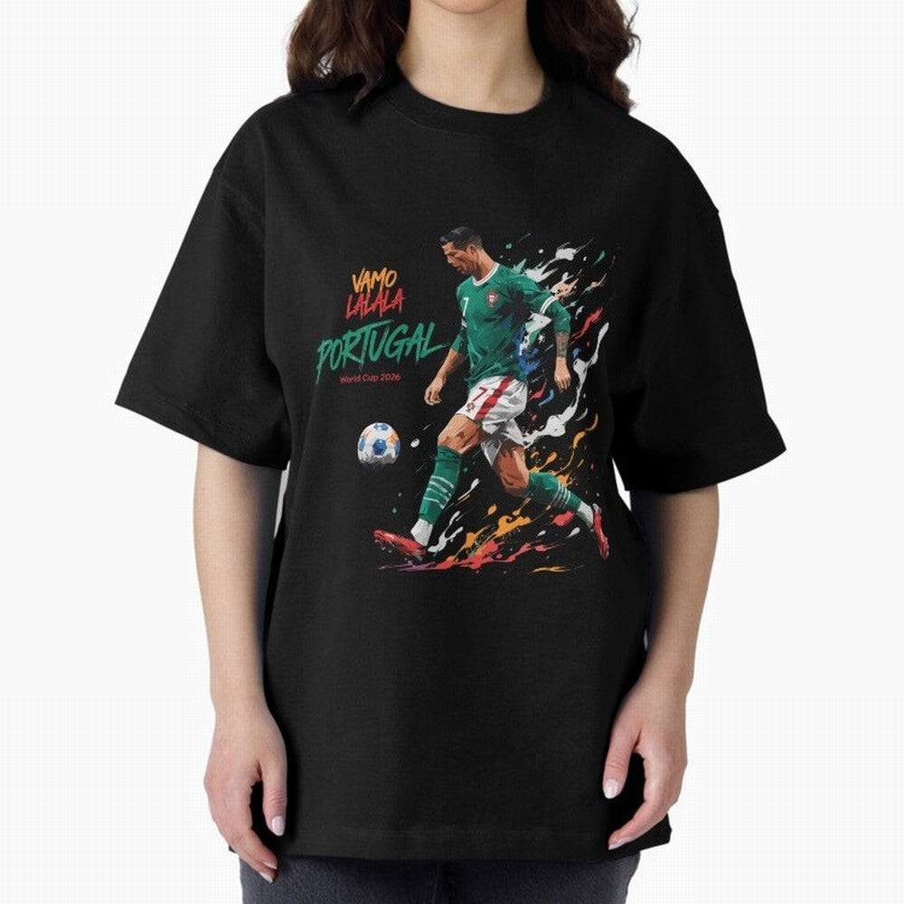 Portugal CR7 Fan World Cup 26 Oversized T-Shirt Cheer for the FIFA World Cup 2026 Journey through Messi, Neymar and Mbappe Highlights, Argentina and Brazil Pride, Football History, Final Match Energy, Crowd Noise and Once in a Lifetime Moments;