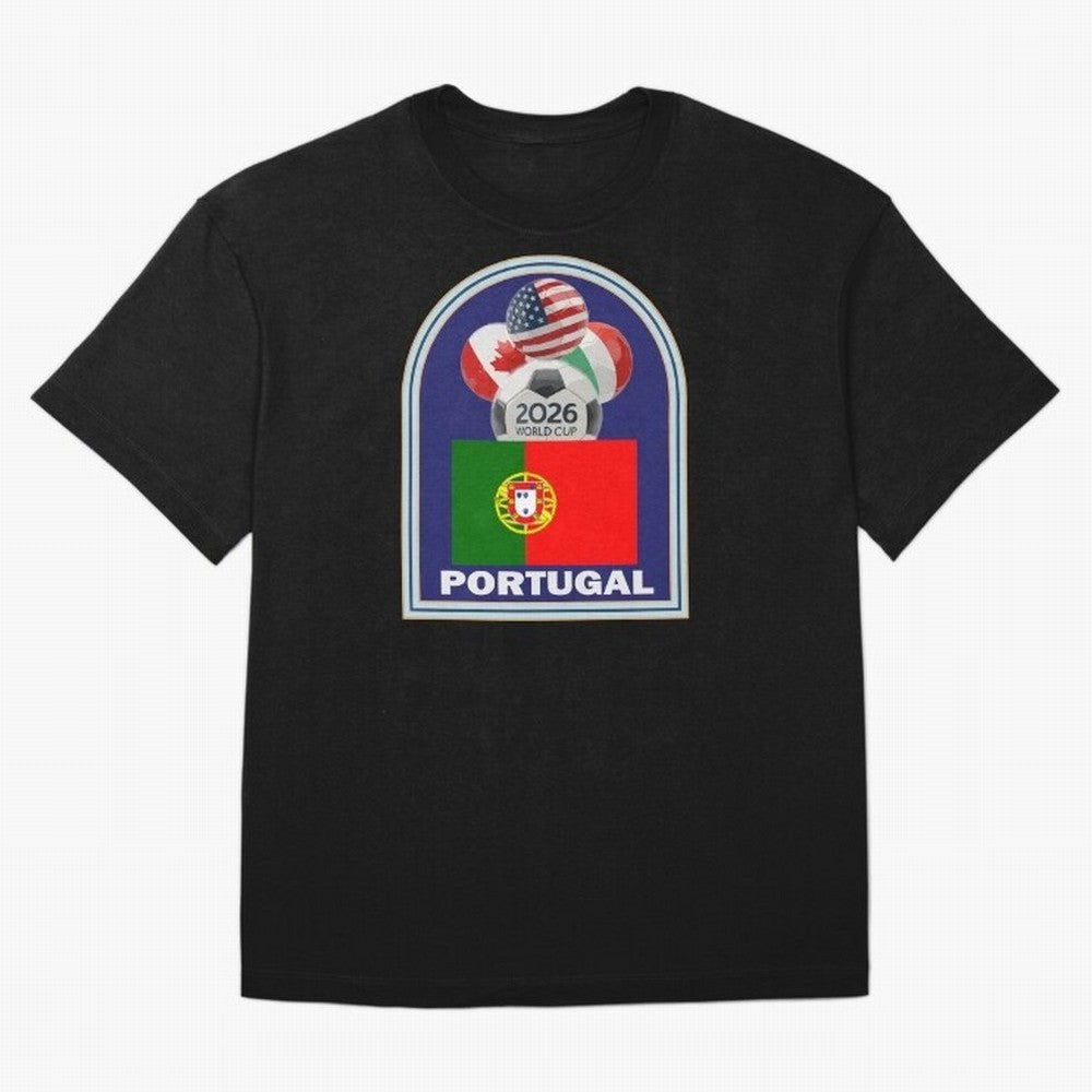Portugal 2026 Soccer T-shirt Oversized T-Shirt Celebrate Football Dreams Across Global Football Passion for FIFA World Cup 2026, Capturing Mbappe and Neymar, England, Vintage Soccer Flavor, Modern Football Stars, National Flags and Final Night