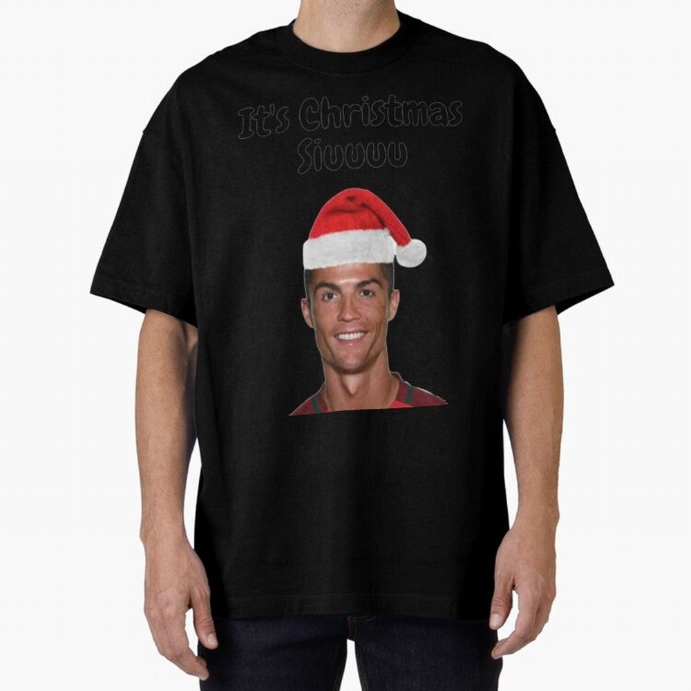 Cristiano Ronaldo Siuuu Funny Christmas Sweater Oversized T-Shirt Make Every Kick Count in the FIFA World Cup 2026 Group Stage Journey through Mbappe and Neymar Highlights, Portugal Pride, Football Festival Excitement, Trophy Ambitions, Country