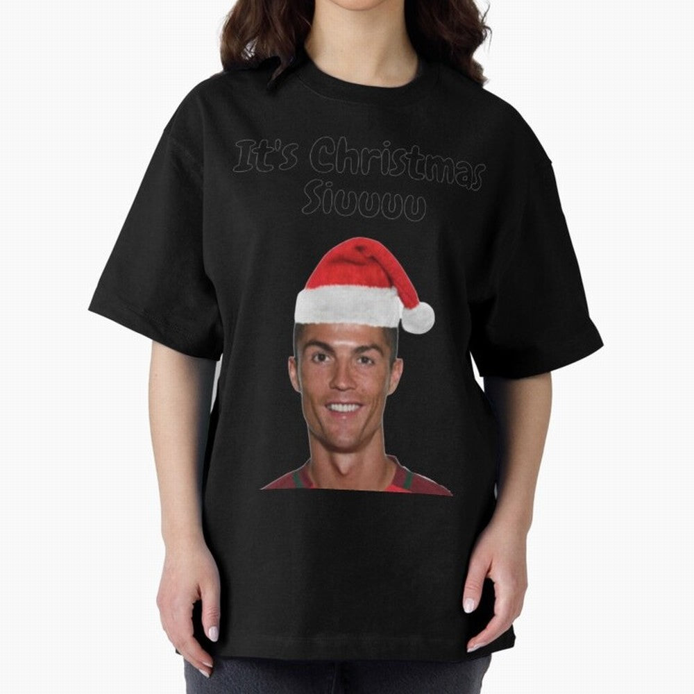 Cristiano Ronaldo Siuuu Funny Christmas Sweater Oversized T-Shirt Make Every Kick Count in the FIFA World Cup 2026 Group Stage Journey through Mbappe and Neymar Highlights, Portugal Pride, Football Festival Excitement, Trophy Ambitions, Country