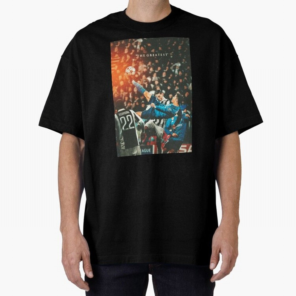 Ronaldo Bicycle Kick Skills Greatest, Ronaldo Gifts, Ronaldo Best Selling , Ronaldo Top Items Poste Oversized T-Shirt Join FIFA World Cup 2026 USA Canada Mexico for Fans of CR7 and Argentina, France and Brazil, Bringing Stadium Memories, Football