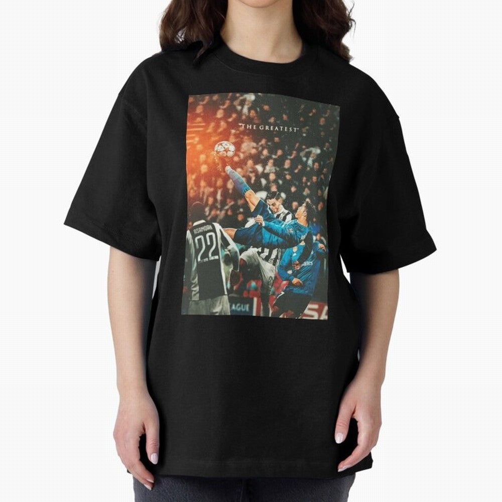 Ronaldo Bicycle Kick Skills Greatest, Ronaldo Gifts, Ronaldo Best Selling , Ronaldo Top Items Poste Oversized T-Shirt Join FIFA World Cup 2026 USA Canada Mexico for Fans of CR7 and Argentina, France and Brazil, Bringing Stadium Memories, Football