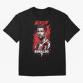 Cristiano Ronaldo CR7 Geometric Vector Portrait Oversized T-Shirt Experience the Global Stage of FIFA World Cup 2026 USA Canada Mexico for Fans of Messi, CR7 and Mbappe and Portugal, Bringing Match Day Excitement, Supporter Culture, Golden Goals