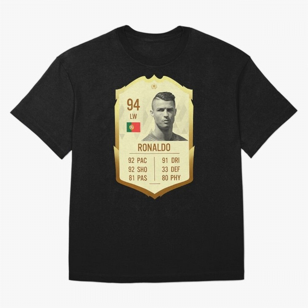 Cristiano Ronaldo Ultimate Card Oversized T-Shirt Show Your Stadium Side during Global Football Passion for FIFA World Cup 2026 Group Stage, Centered on Neymar, Haaland and Cristiano Ronaldo, Netherlands, Supporter Pride, Iconic Celebrations,