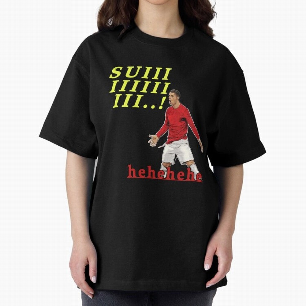 Hehehe suiii !! Cristiano ronaldo goal Oversized T-Shirt Join Supporters Worldwide for FIFA World Cup 2026 Driven by CR7 and Messi, Argentina, France and Brazil Energy, Classic Soccer Heritage, Championship Pressure, Fan Loyalty and International