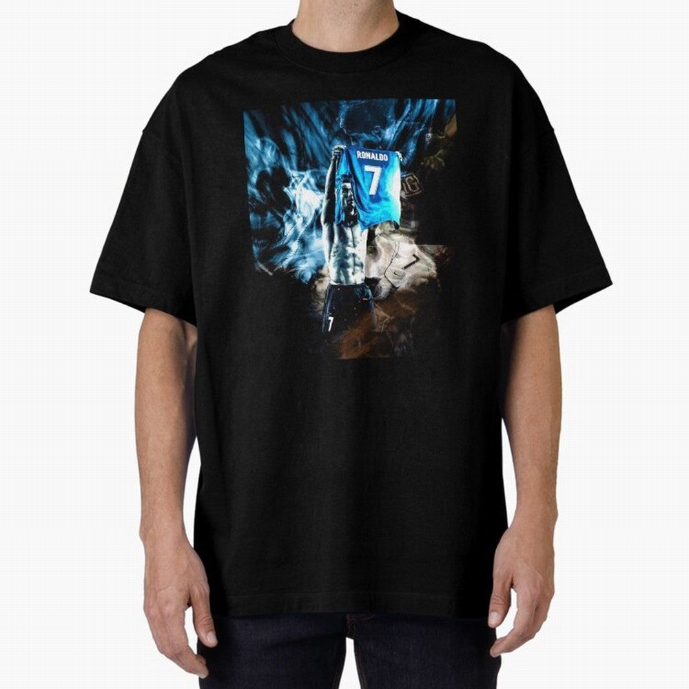 Cristiano Ronaldo Graphic Oversized T-Shirt Follow FIFA World Cup 2026 Group Stage with Mbappe and Neymar, France Energy, Stadium Memories, Football Loyalty, International Chants and Championship Tradition; Perfect for People Who Love Argentina,