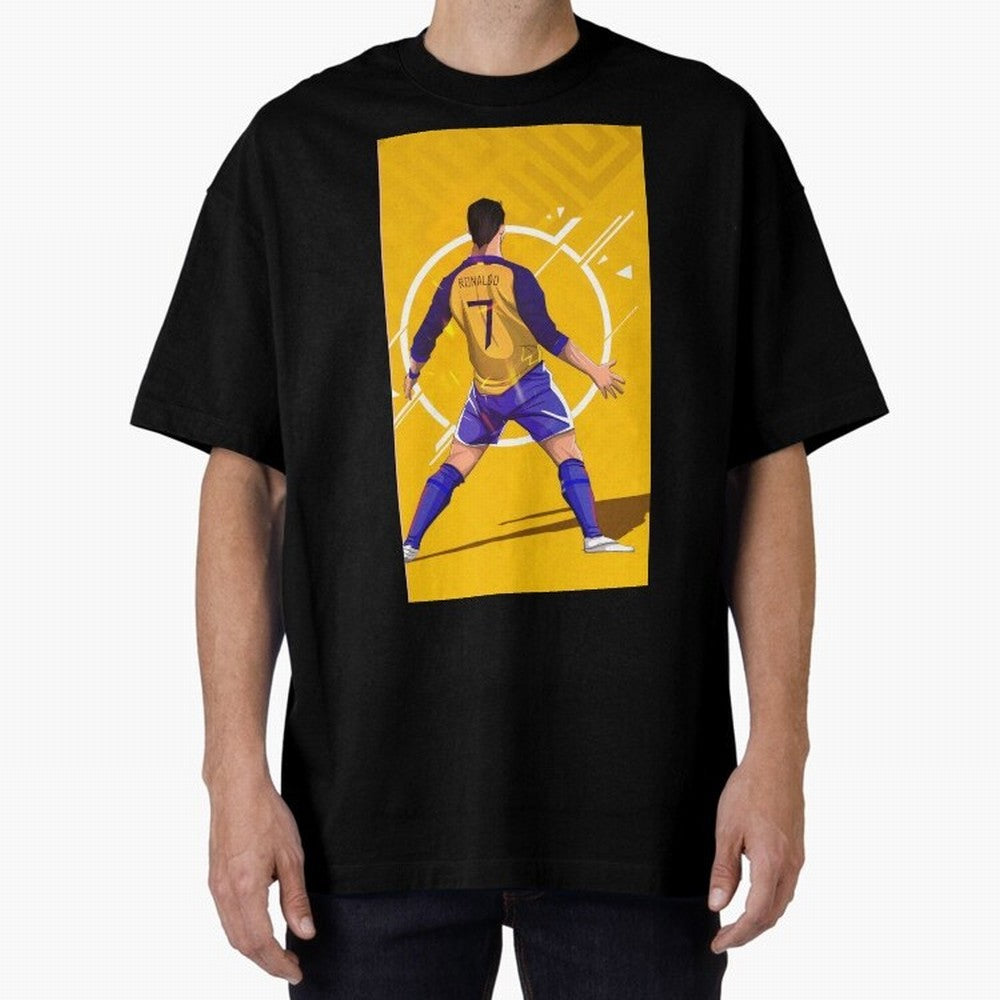 Cristiano Ronaldo Oversized T-Shirt Stand Out with Spirit from Match Day Hype around FIFA World Cup 2026 Group Stage, Messi, CR7 and Mbappe, England, Match Day Excitement, Supporter Culture, Golden Goals and Global Football Passion; Perfect for