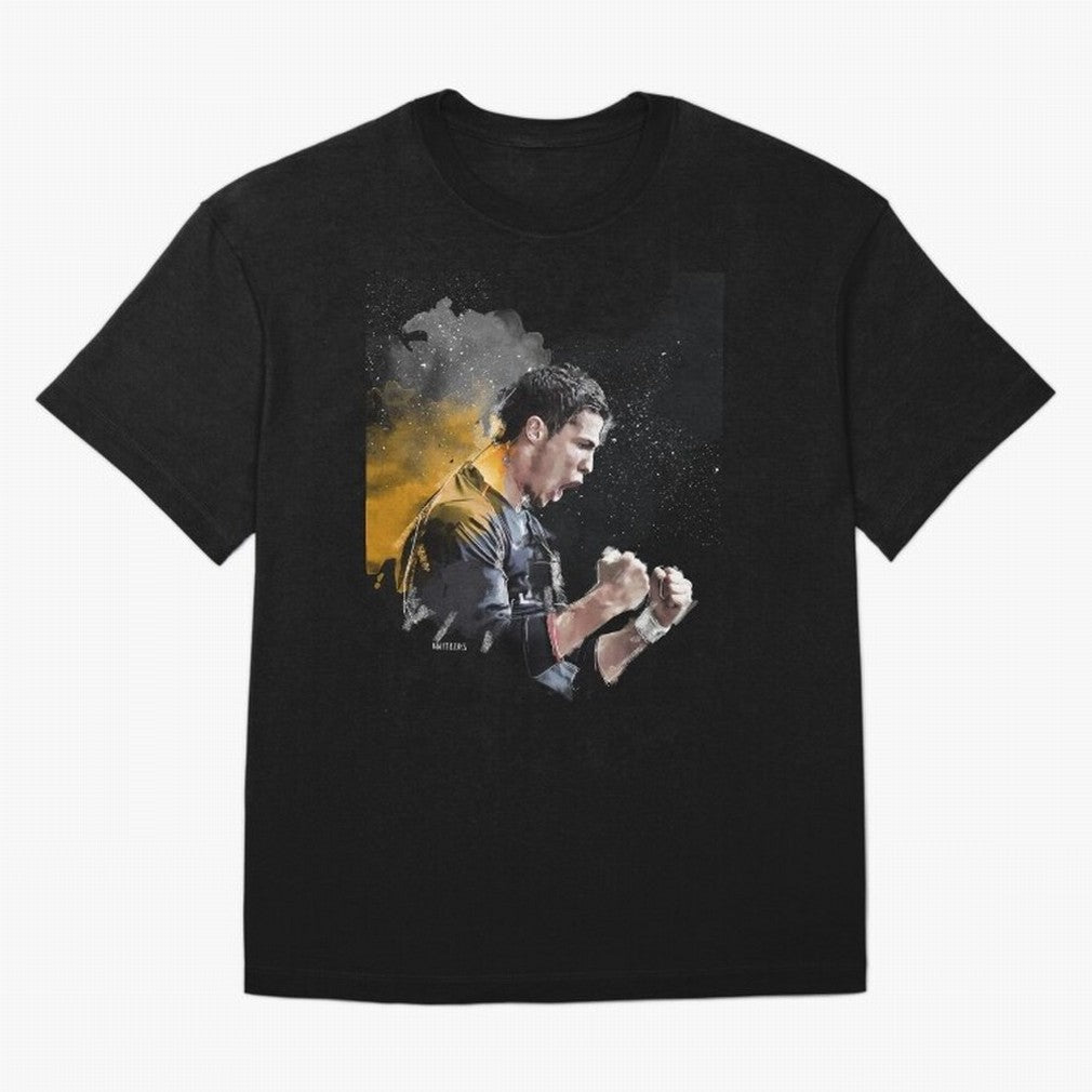 CRISTIANO RONALDO PAINTING Oversized T-Shirt Make Game Day About Global Football Passion for FIFA World Cup 2026, Centered on Messi, CR7 and Mbappe, Argentina, France and Brazil, Championship Spirit, Famous Goals, Roaring Crowds and International