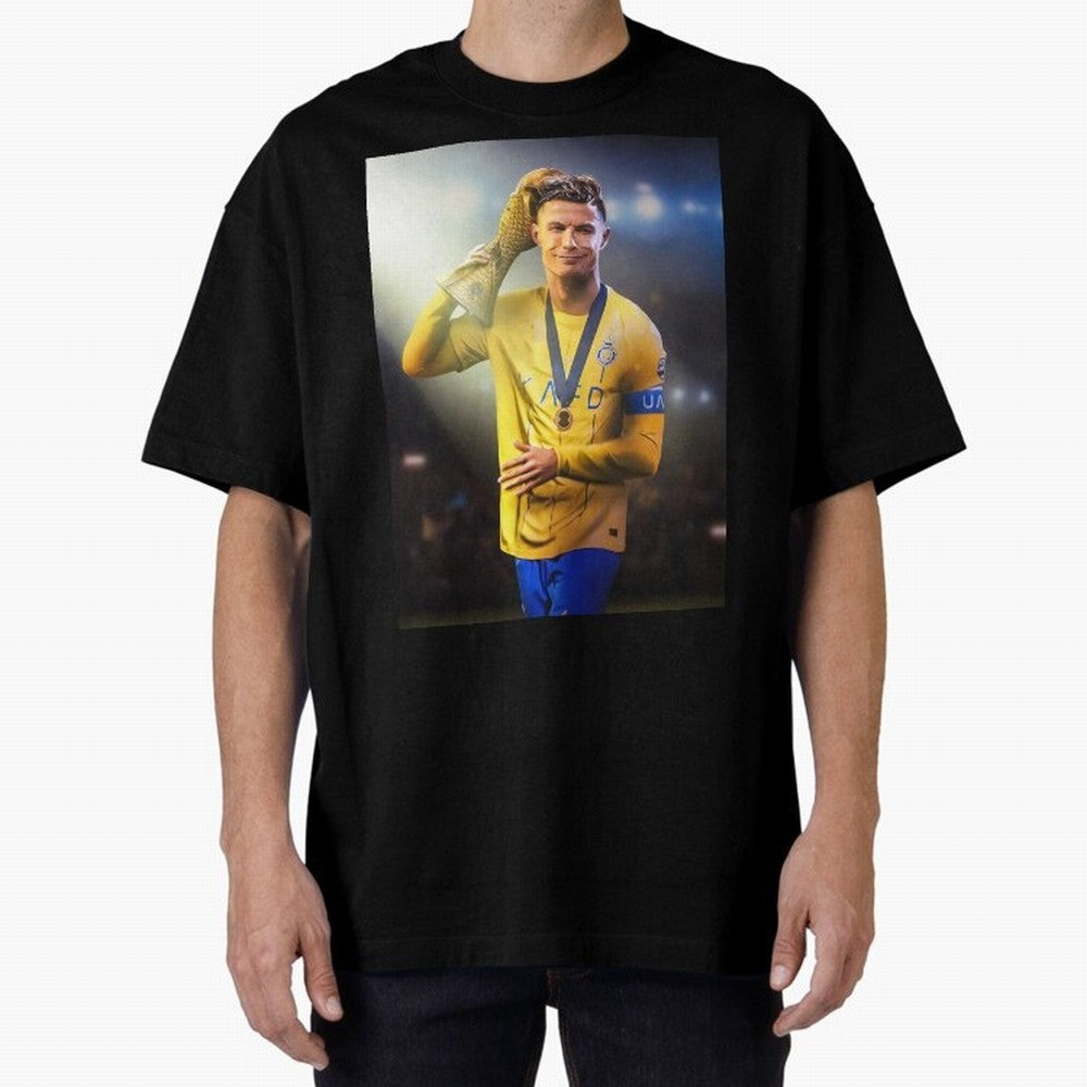 Cristiano Ronaldo Oversized T-Shirt Celebrate Global Passion for FIFA World Cup 2026 Centered on Messi and Cristiano Ronaldo, Spain Energy, Worldwide Fan Energy, Dramatic Goals, Stadium Lights and Championship Celebrations; Ideal for Fans Who