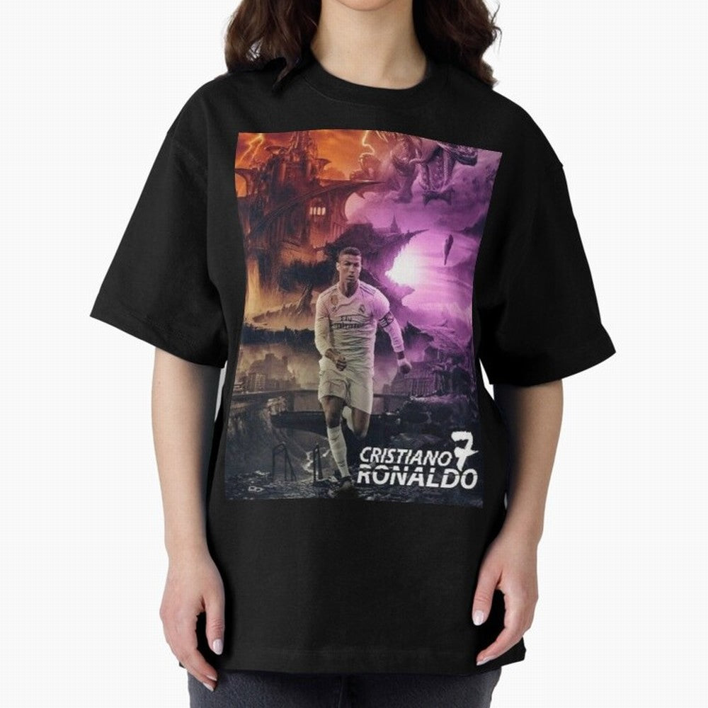 Cristiano Ronaldo | CR7 Design Oversized T-Shirt Celebrate Rivalries and Pride in FIFA World Cup 2026 Spirit, Inspired by England and Germany, Messi, CR7 and Mbappe, Champion Mindset, Group Stage Buzz, Knockout Tension and Passionate Fan Culture;