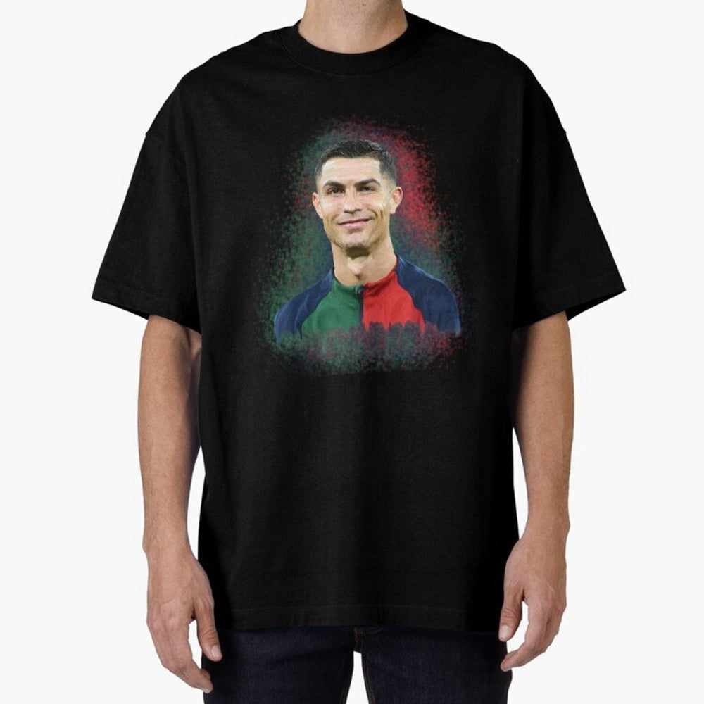 Cristiano Ronaldo digital art Oversized T-Shirt Represent Fans Who Live for FIFA World Cup 2026 Group Stage for Fans of Haaland and Mbappe and Argentina, Bringing Football History, Final Match Energy, Crowd Noise and Once in a Lifetime Moments;