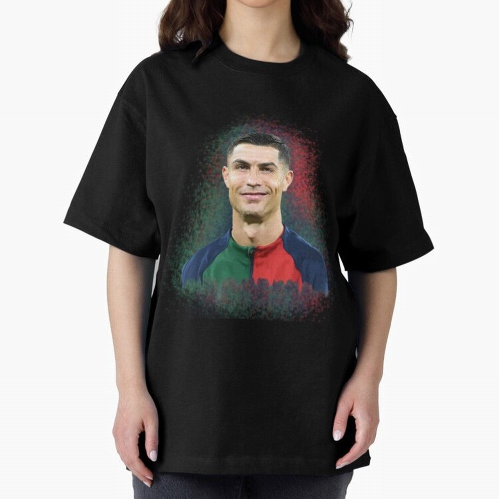 Cristiano Ronaldo digital art Oversized T-Shirt Represent Fans Who Live for FIFA World Cup 2026 Group Stage for Fans of Haaland and Mbappe and Argentina, Bringing Football History, Final Match Energy, Crowd Noise and Once in a Lifetime Moments;