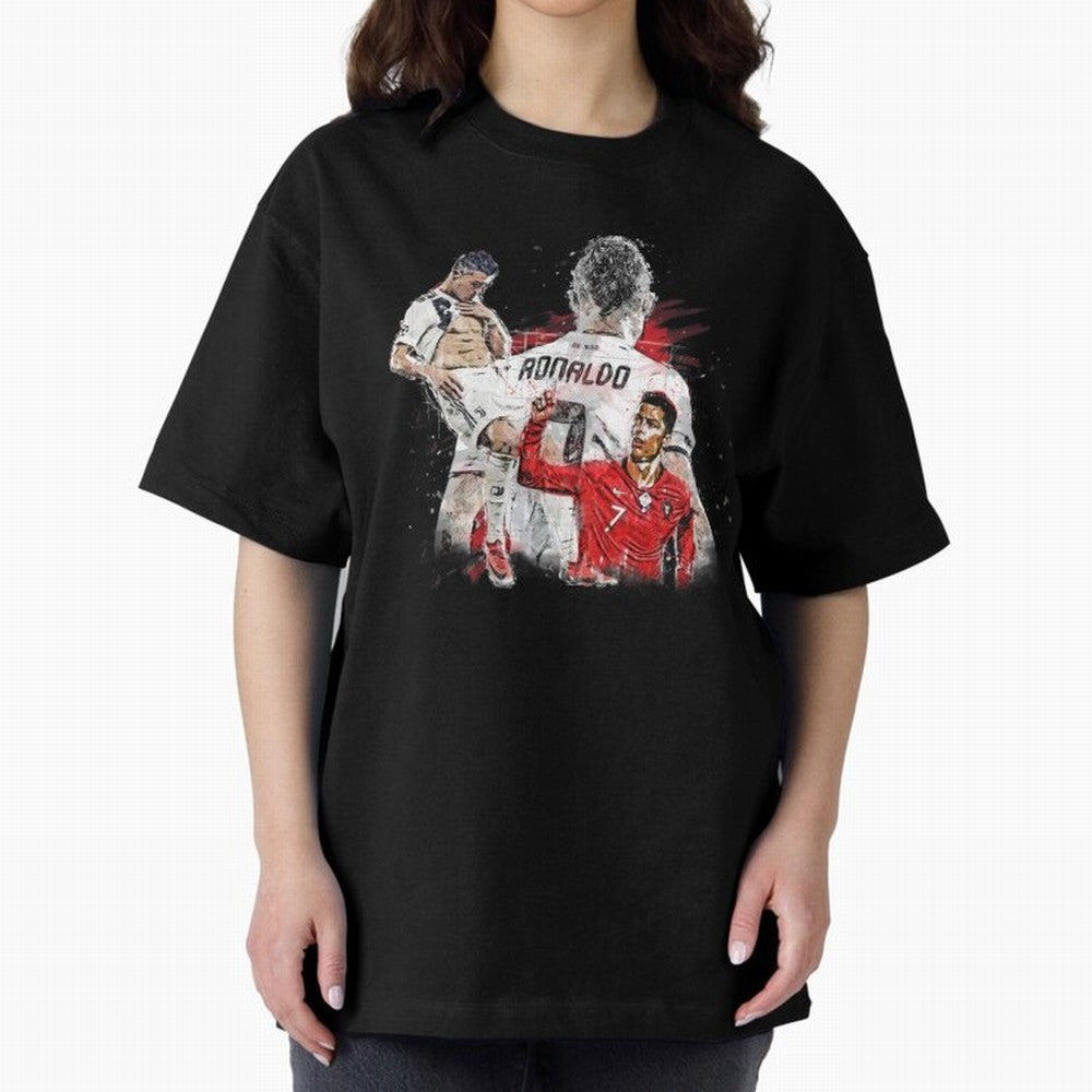 Cristiano Ronaldo Cristiano Ronaldo Oversized T-Shirt Celebrate Classic Football Spirit in FIFA World Cup 2026 Group Stage for Fans of Haaland and France, Bringing Soccer Culture, Superstar Moments, National Team Dreams and Competitive Fire; Ideal