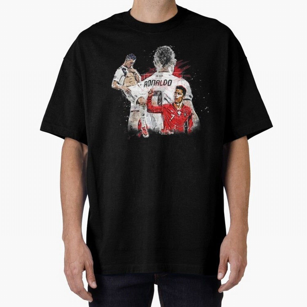 Cristiano Ronaldo Cristiano Ronaldo Oversized T-Shirt Celebrate Classic Football Spirit in FIFA World Cup 2026 Group Stage for Fans of Haaland and France, Bringing Soccer Culture, Superstar Moments, National Team Dreams and Competitive Fire; Ideal