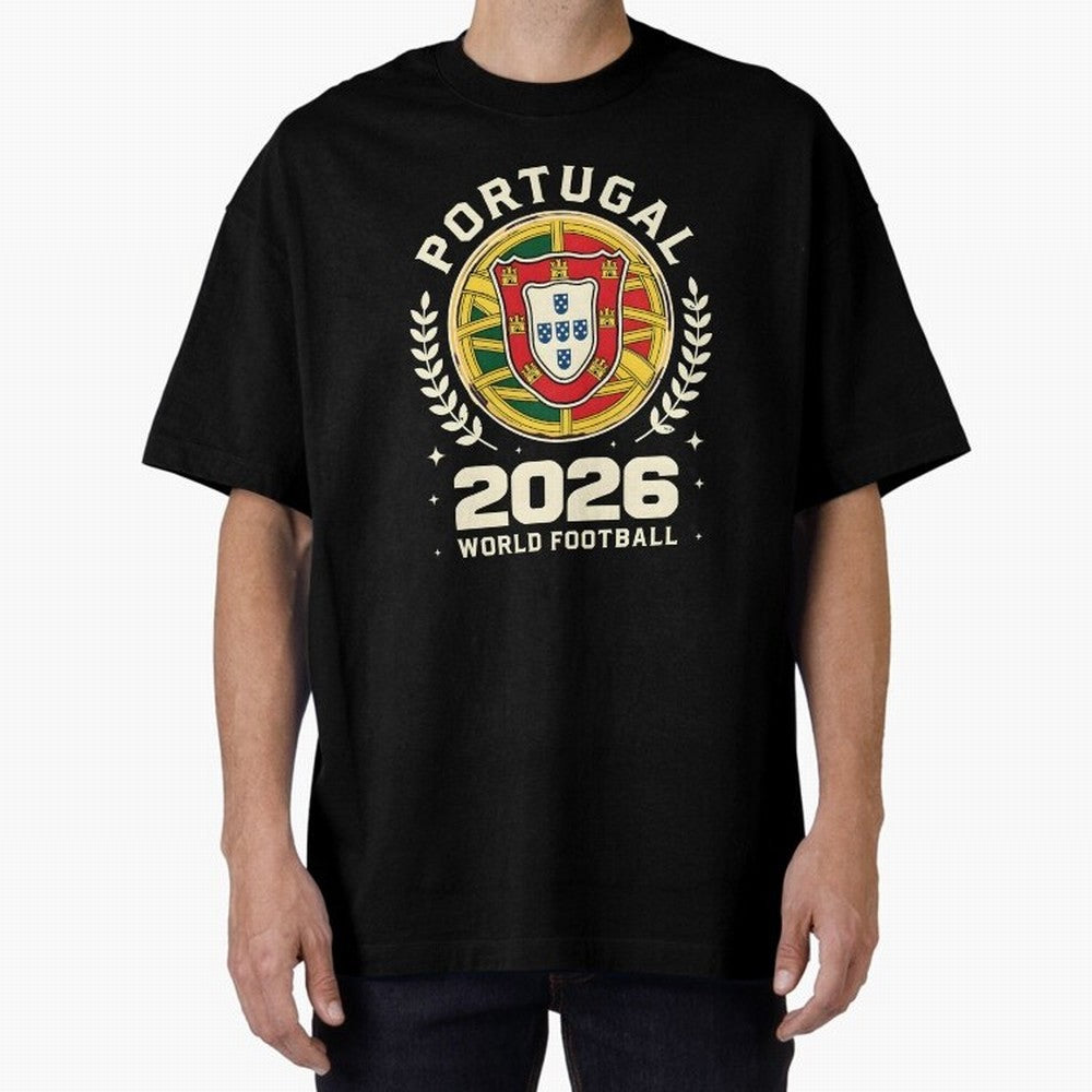 Portugal 2026 World Football Oversized T-Shirt Celebrate Fan Culture around Match Day Hype around FIFA World Cup 2026, Neymar, Argentina and Brazil, Worldwide Fan Energy, Dramatic Goals, Stadium Lights and Championship Celebrations; Great for
