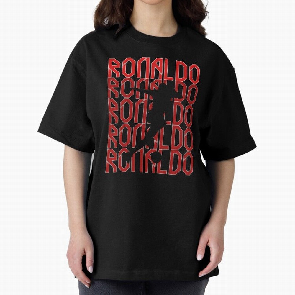 Cristiano Ronaldo Oversized T-Shirt Follow the Road to FIFA World Cup 2026 Group Stage Capturing CR7 and Messi, England Energy, Championship Spirit, Famous Goals, Roaring Crowds and International Football Unity; Great for Watch Parties, Sports