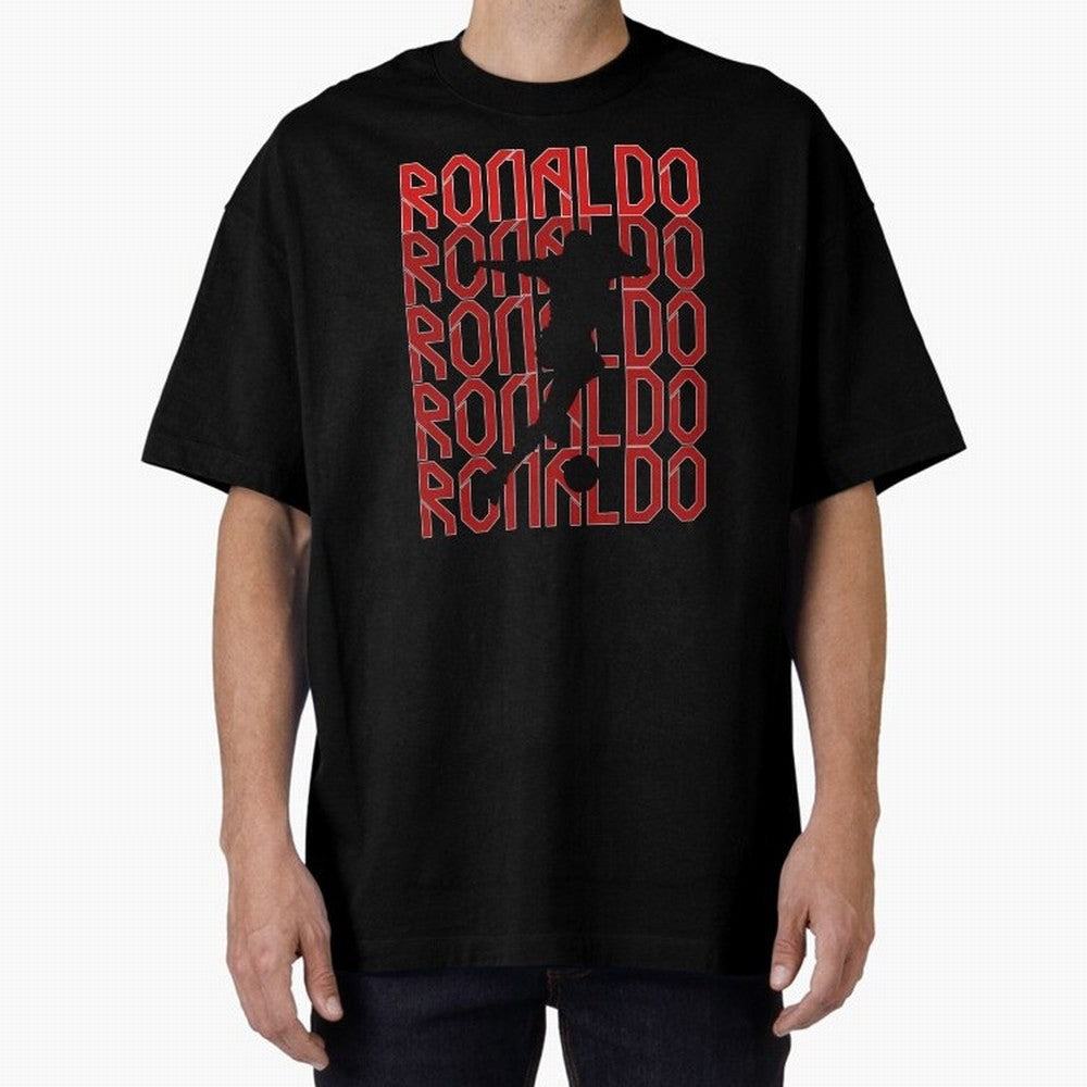 Cristiano Ronaldo Oversized T-Shirt Follow the Road to FIFA World Cup 2026 Group Stage Capturing CR7 and Messi, England Energy, Championship Spirit, Famous Goals, Roaring Crowds and International Football Unity; Great for Watch Parties, Sports