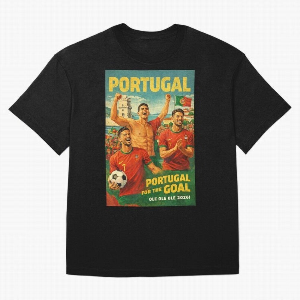 Portugal Lisbon Bel¨¦m Tower Cristiano Ronaldo FIFA World Cup Football Celebration Oversized T-Shirt Bring Match Day Fire to Match Day Hype around FIFA World Cup 2026 Group Stage, Cristiano Ronaldo, Haaland and CR7, Portugal, Soccer Culture,
