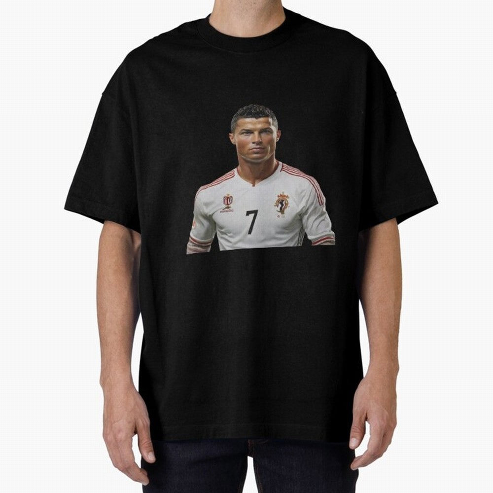 Sticker Ronaldo 2024 Oversized T-Shirt Honor Global Football Passion for FIFA World Cup 2026 Group Stage, Driven by Messi, Neymar and Mbappe, France and Portugal, Football Festival Excitement, Trophy Ambitions, Country Rivalries and Star Player