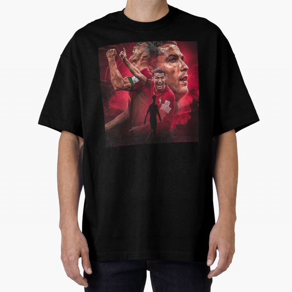 Cristiano Ronaldo - CR 7 Celebration Oversized T-Shirt Bring Legendary Rivalry Energy to FIFA World Cup 2026 for Fans of Messi and France and Portugal, Bringing Global Supporter Spirit, Legendary Goals, National Colors and Tournament Celebration;